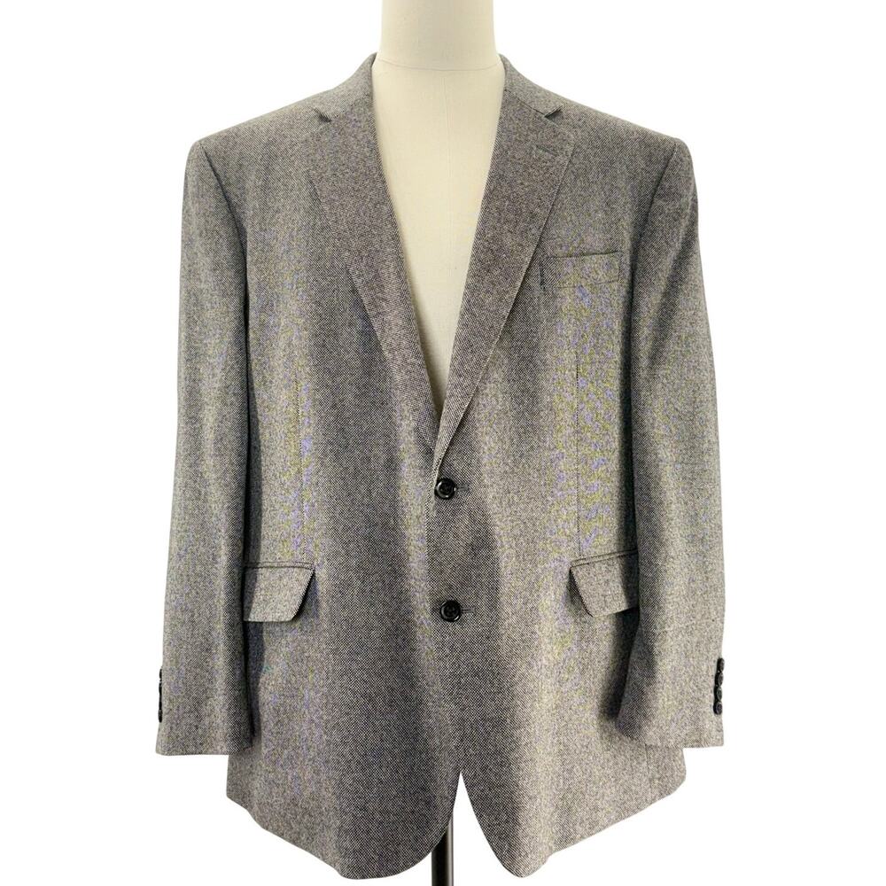 Stafford Gray Merino Wool Sport Coat Blazer Classic Fit 50R Mens 100% Wool